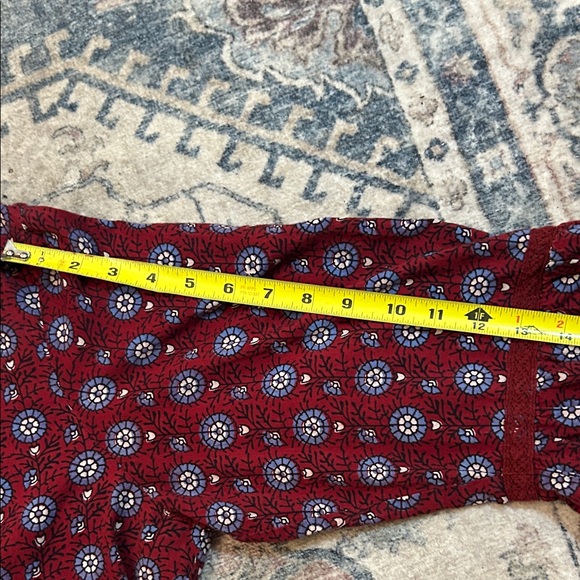 April Cornell Red Floral Blouse Boho Cottage Core - Picture 8 of 8